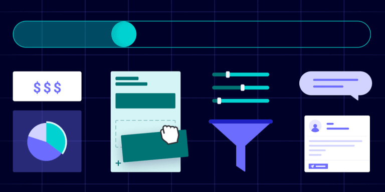 graphic of crm images such as graphs and charts