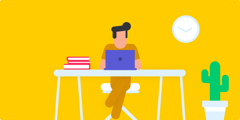 man at desk