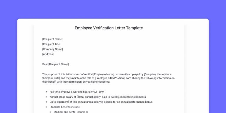 Employment Verification Letter Templates Monday Blog