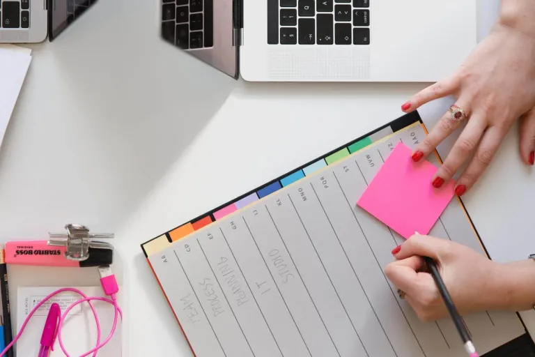 Photo of a woman writing