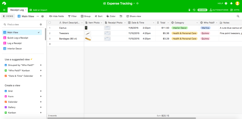 dashboard for airtable