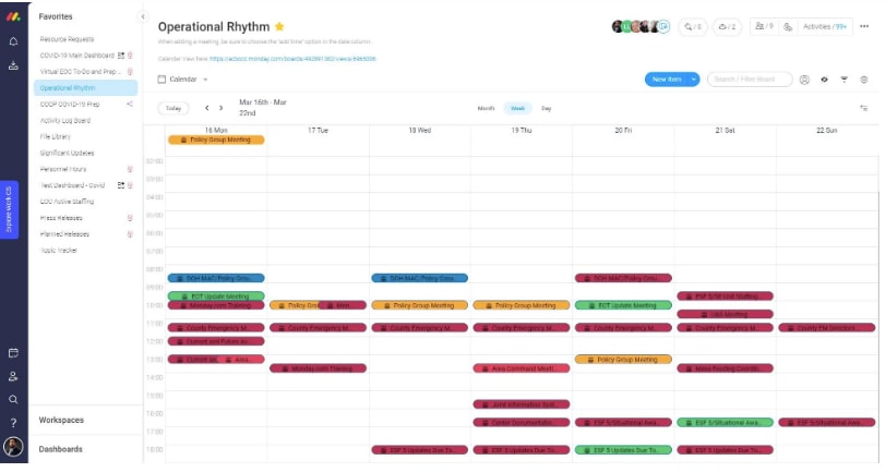 Alachua County in Florida uses monday.com as a BPM tool to oversee their ongoing business processes.