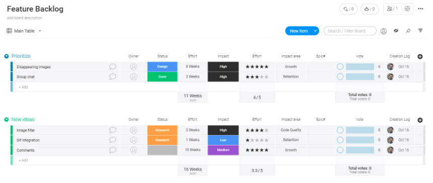 quality assurance QA monday.com feature template