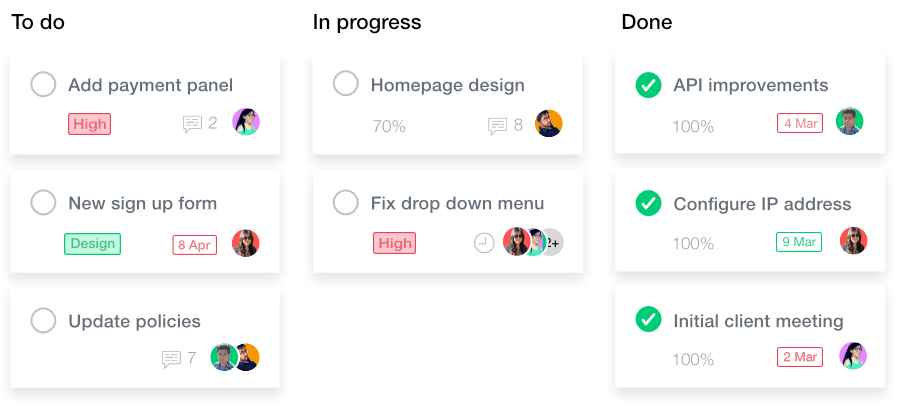 example of a kanban board template for website management