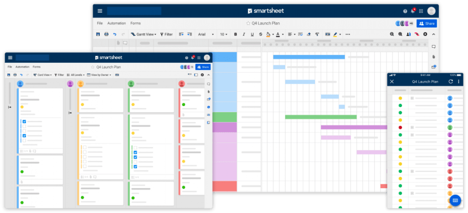 smartsheet's multiple views