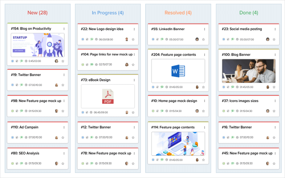 A screenshot showing Orangescrum kanban