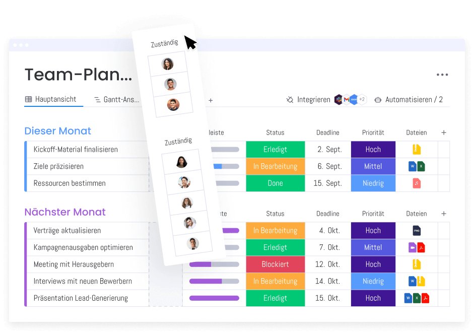 Team Planung digitalisiert