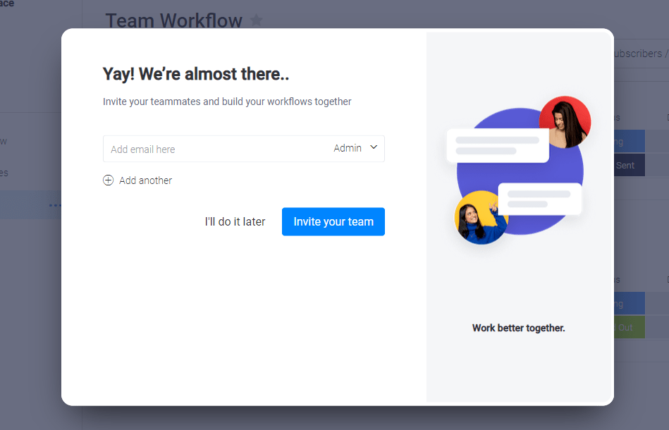 How to invite team members in monday.com