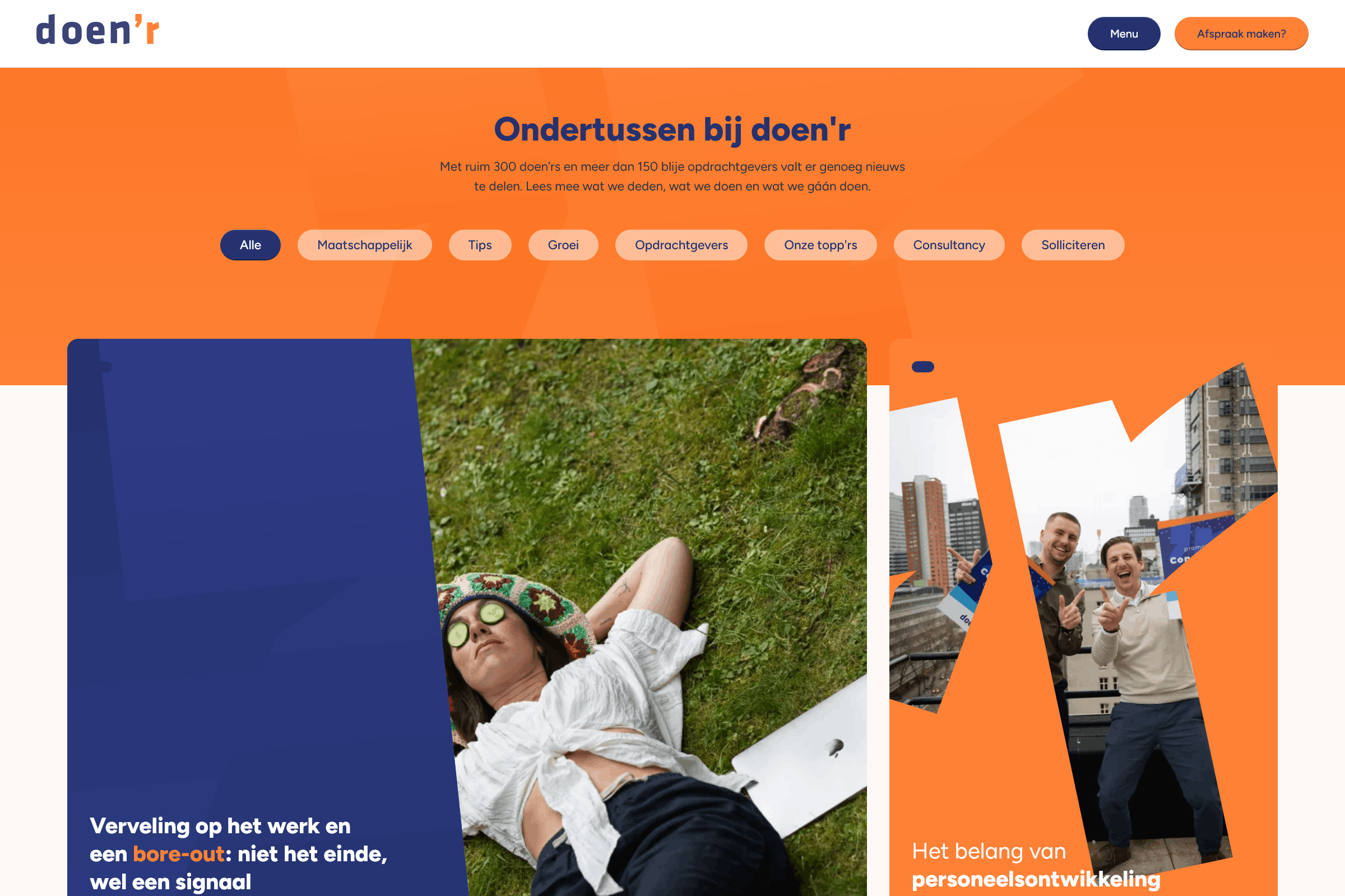 Website mockup for Doen-R.nl