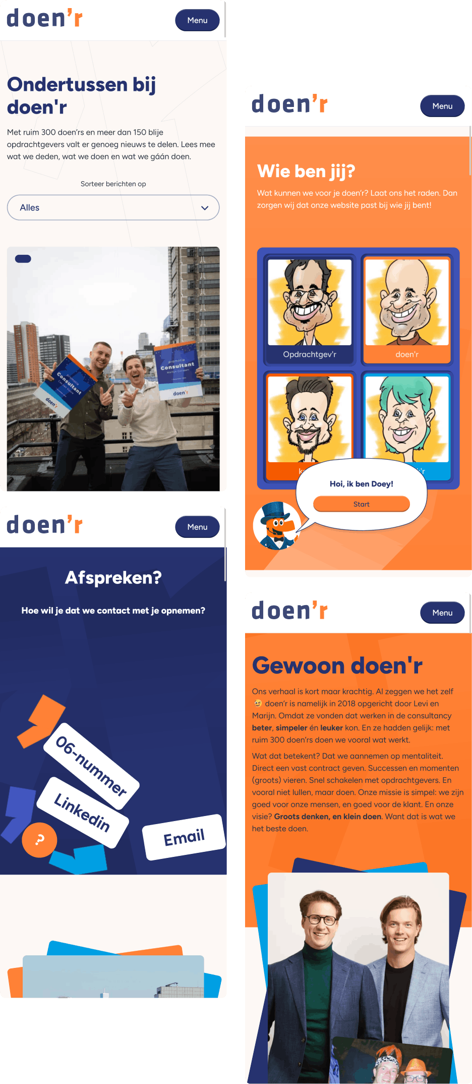 Mobile mockup for Doen-R.nl