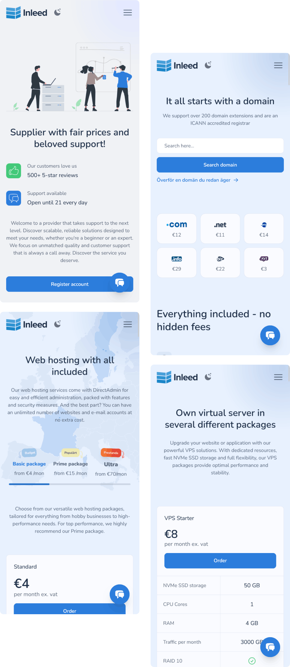 Mobile mockup for Inleed