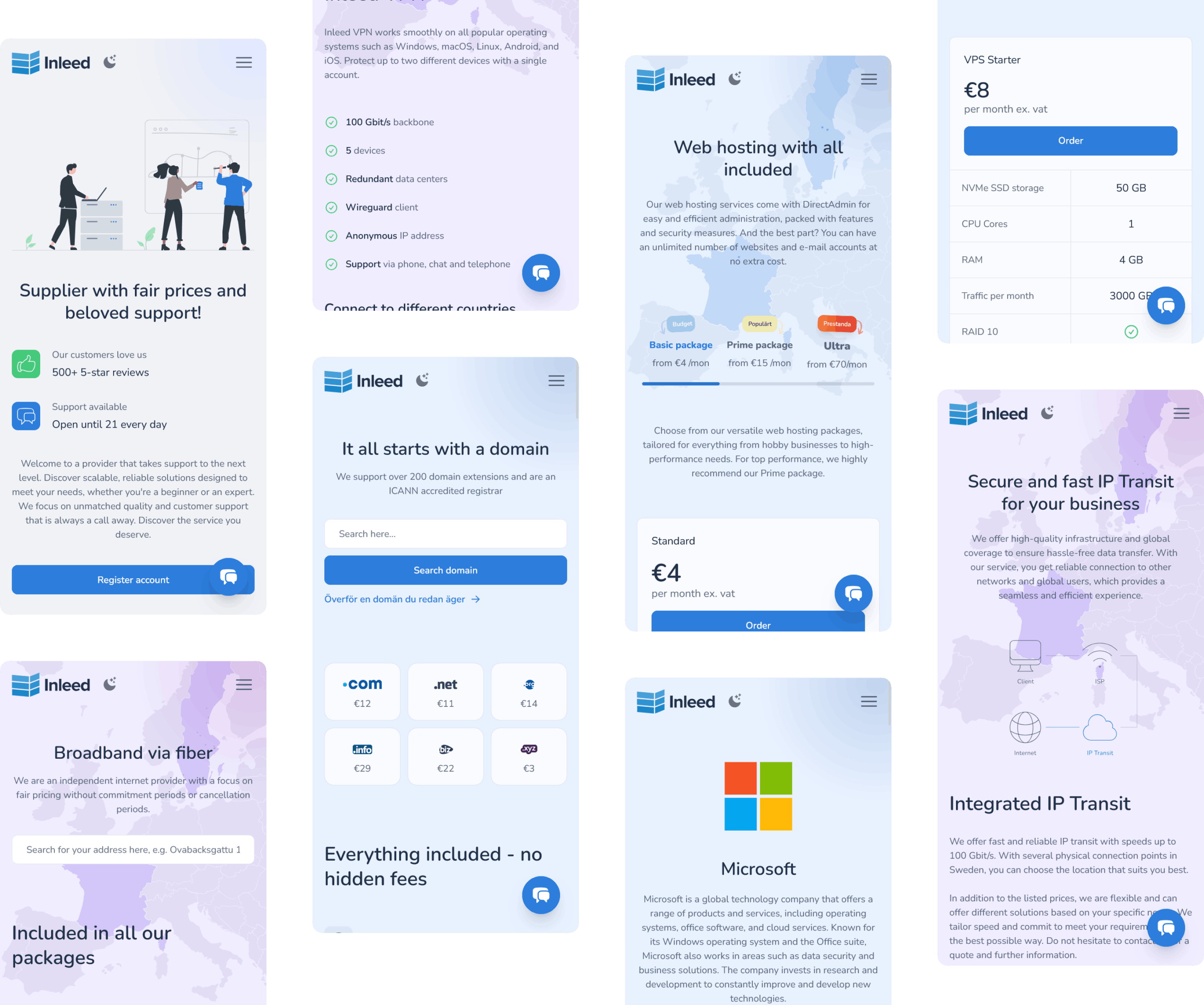 Mobile mockup for Inleed