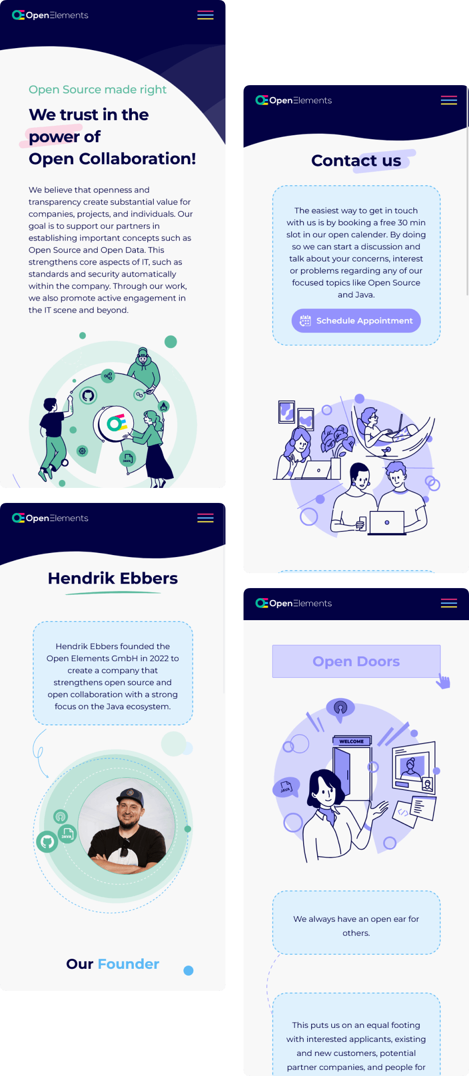 Mobile mockup for Open Elements
