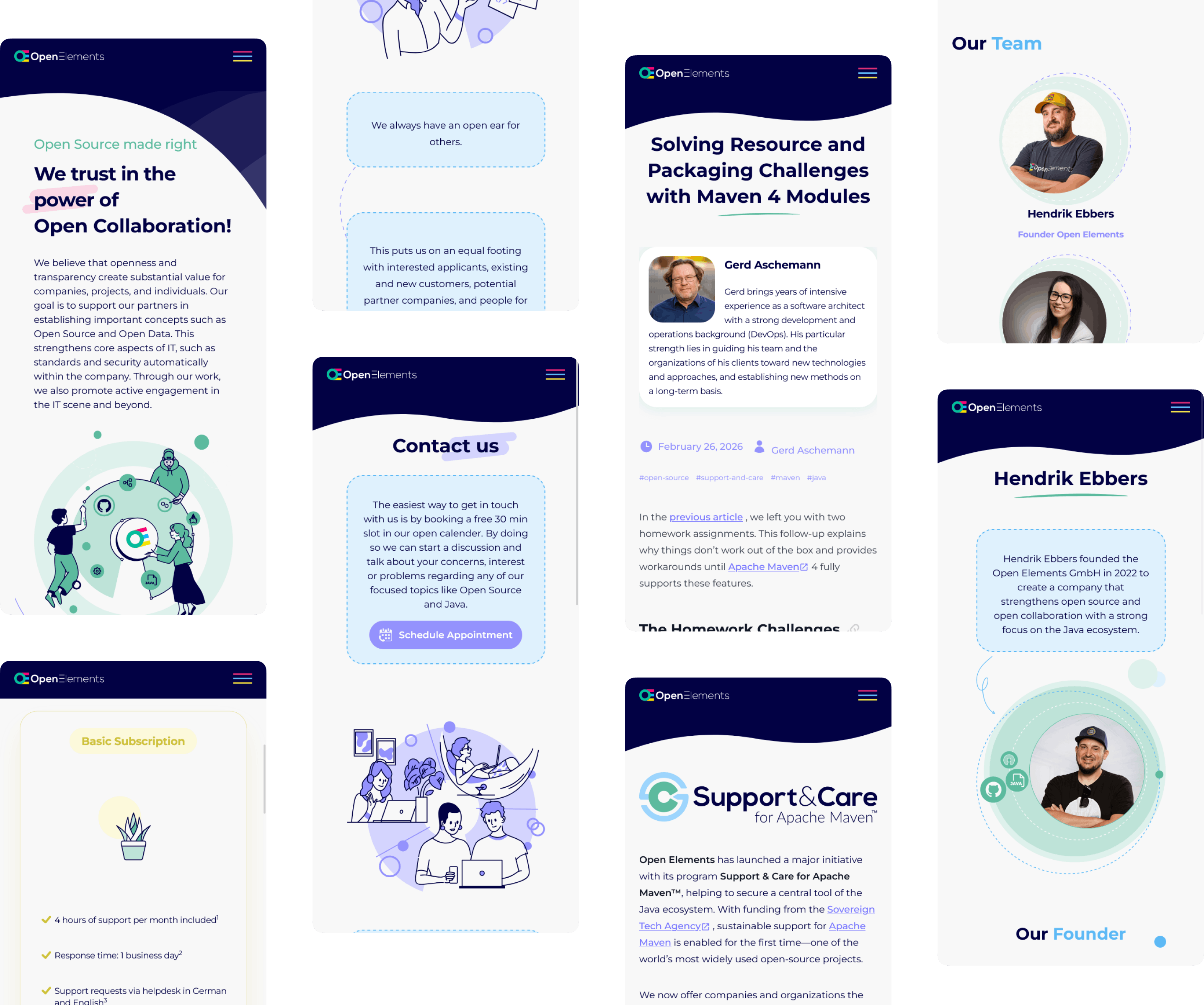 Mobile mockup for Open Elements