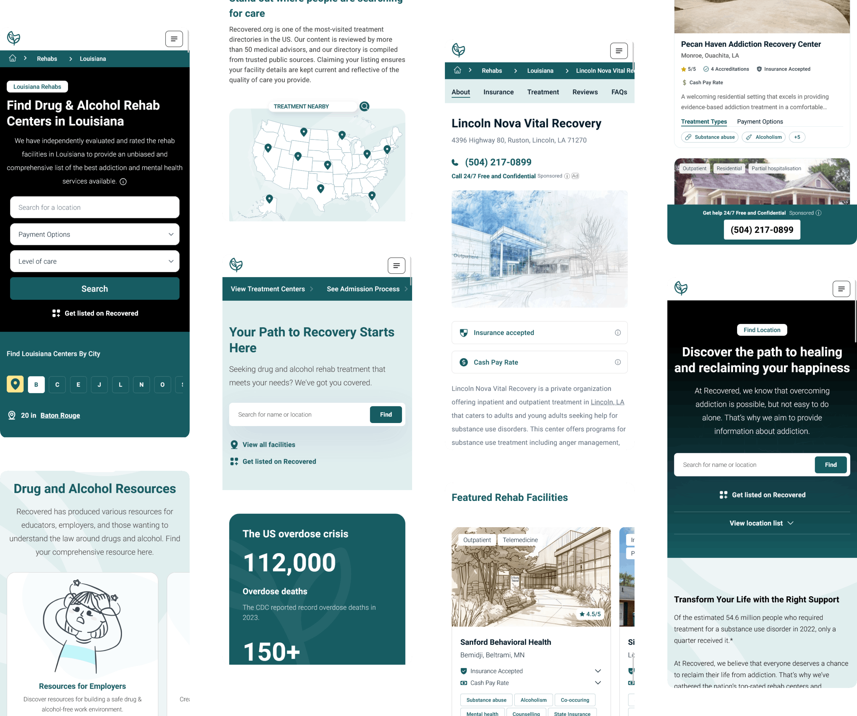 Mobile mockup for Recovered