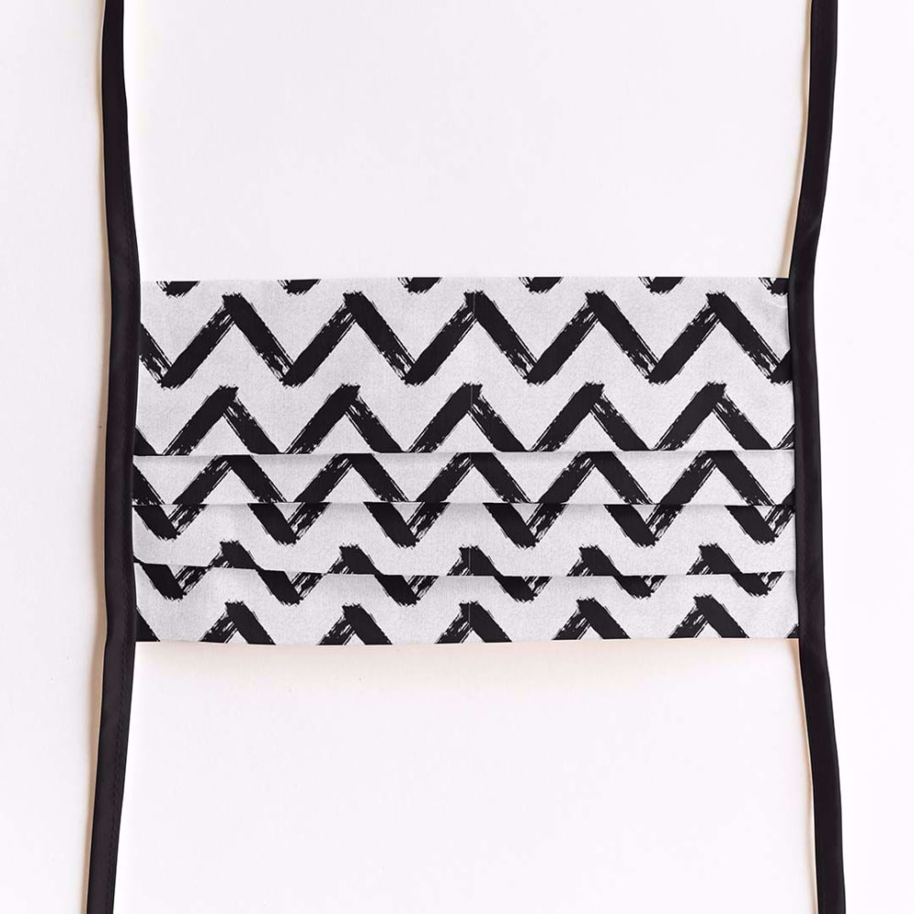 Mondmasker Chevron stripes met linten