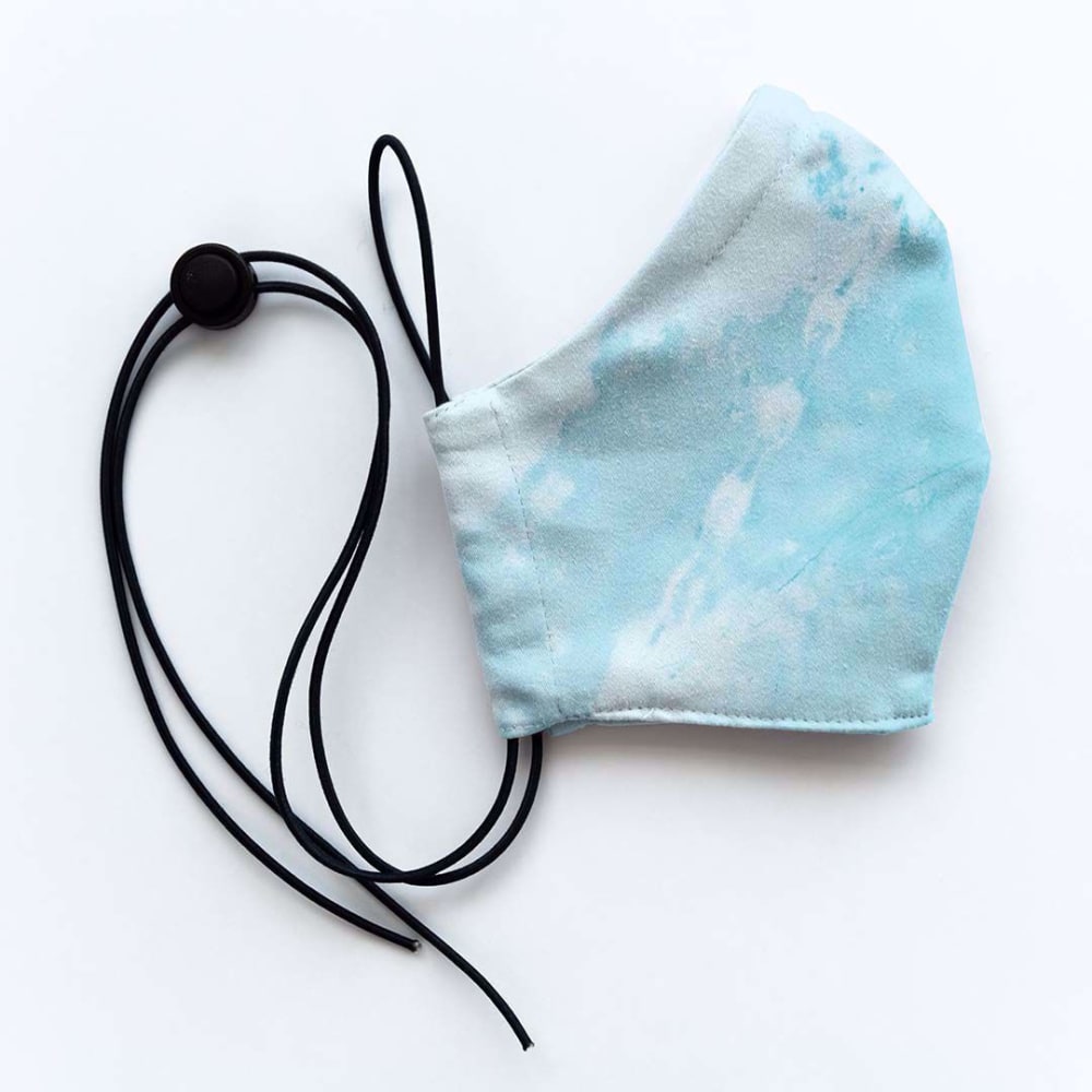 Mondmasker Cup Blue wave met elastiek en stopper voor Volwassen