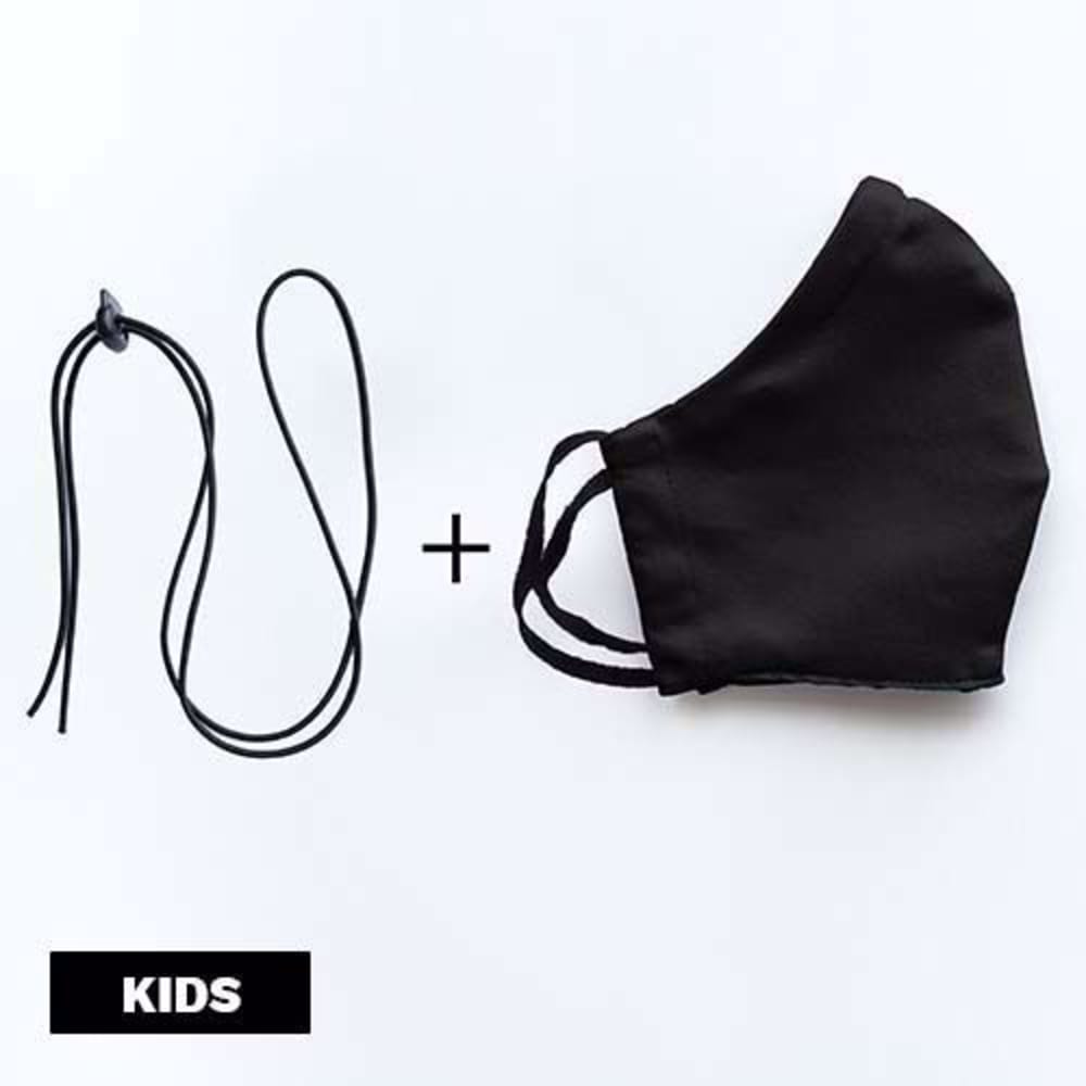 Mondmasker Duo Kids Zwart met elastiek en stopper