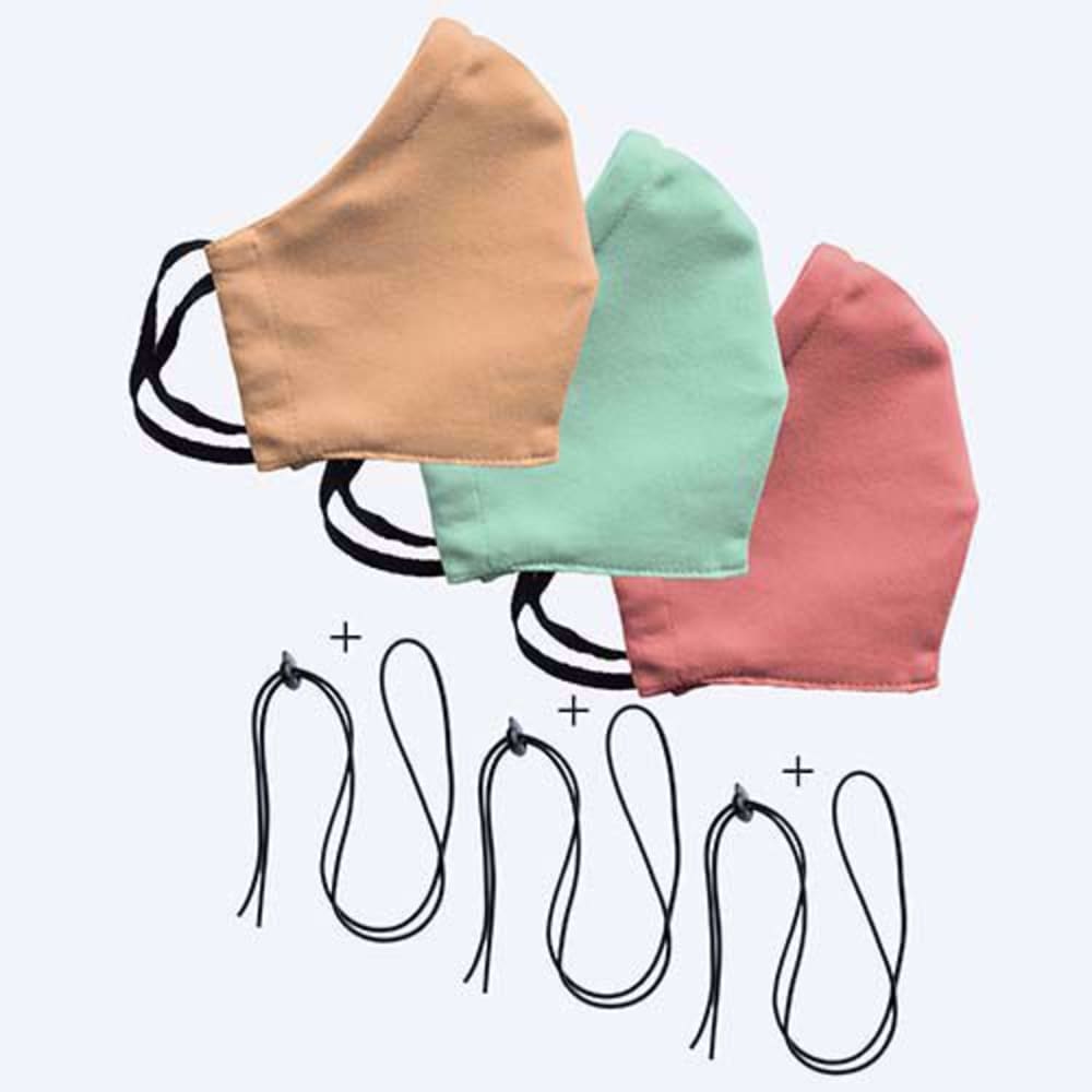 Mondmasker Duo 3x: Beige, Mint, Samon