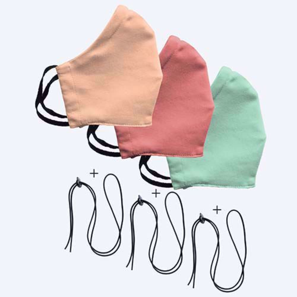 Mondmasker Duo 3x: Soft Peach, Salmon, Mint