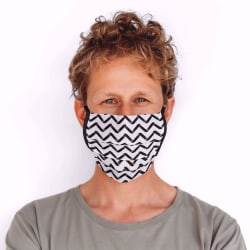 Mondmasker Chevron stripes met linten