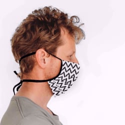 Mondmasker Chevron stripes met linten