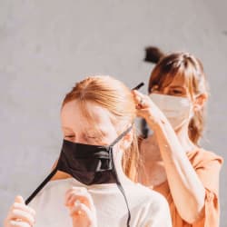 Mondmasker Zwart met Linten voor Kinderen