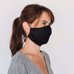 Mondmasker Cup Kids Zwart met elastiek en stopper