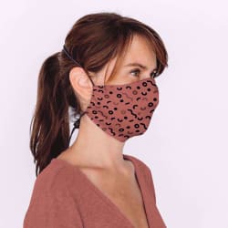 Mondmasker Duo Curly red met elastiek en stopper voor Volwassen