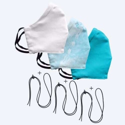 Mondmasker Duo 3x: Snow, Blue Wave, Cyan