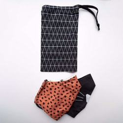 Zakje Black Rectangles + Duo Miauw en Duo Terrazzo Cotta