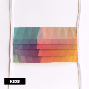 Mondmasker Kids Color block met linten Mondmasker Kids Color block met linten