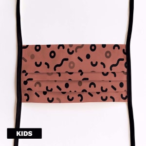 Mondmasker Kids Curly red met linten Mondmasker Kids Curly red met linten