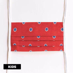 Mondmasker Kids Dotted red met linten Mondmasker Kids Dotted red met linten