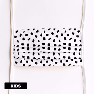 Mondmasker Kids Terrazo blanco met linten Mondmasker Kids Terrazo blanco met linten