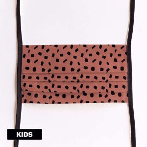 Mondmasker Kids Terrazzo cotta met linten Mondmasker Kids Terrazzo cotta met linten