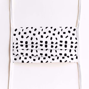 Mondmasker Terrazzo blanco met linten Mondmasker Terrazzo blanco met linten