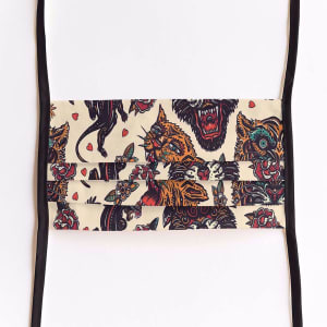 Mondmasker Tiger tattoo met linten Mondmasker Tiger tattoo met linten