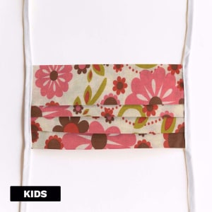 Mondmasker Kids Retro flowers met linten Mondmasker Kids Retro flowers met linten