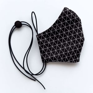 Mondmasker Cup Black rectangles met elastiek en stopper voor Volwassen Mondmasker Cup Black rectangles met elastiek en stopper voor Volwassen