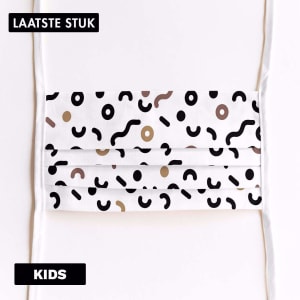 Mondmasker Kids Curly white met linten Mondmasker Kids Curly white met linten