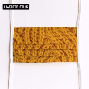 Mondmasker Mustard sweater met linten Mondmasker Mustard sweater met linten