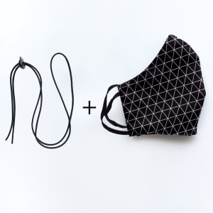 Mondmasker Duo Black rectangles met elastiek en stopper voor Volwassen Mondmasker Duo Black rectangles met elastiek en stopper voor Volwassen