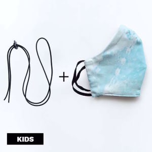 Mondmasker Duo Kids Blue wave met elastiek en stopper voor kinderen Mondmasker Duo Kids Blue wave met elastiek en stopper voor kinderen