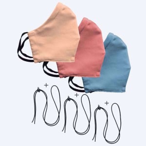 Mondmasker Duo 3x: Soft Peach, Salmon, Sky Mondmasker Duo 3x: Soft Peach, Salmon, Sky