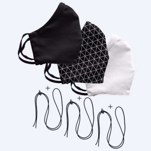 Mondmasker Duo 3x: Zwart, Black Rectangles, Snow Mondmasker Duo 3x: Zwart, Black Rectangles, Snow