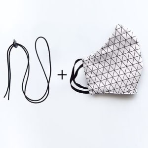 Mondmasker Duo White rectangles met elastiek en stopper voor Volwassen Mondmasker Duo White rectangles met elastiek en stopper voor Volwassen