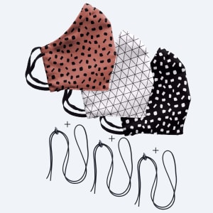 Mondmasker Duo 3x: Terrazzo Cotta, White Rectangles, Terrazzo Nero Mondmasker Duo 3x: Terrazzo Cotta, White Rectangles, Terrazzo Nero