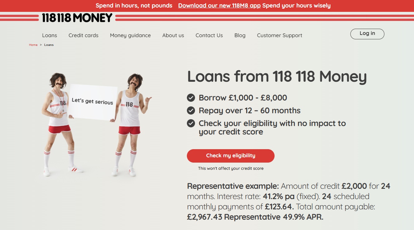 The 118 118 Money website homepage