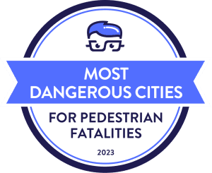 Most Dangerous Cities for Pedestrians, 2023 badge
